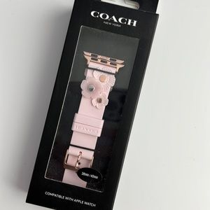 COACH Women’s Tea Rose Blush Rubber 38/40 Apple Watch Band